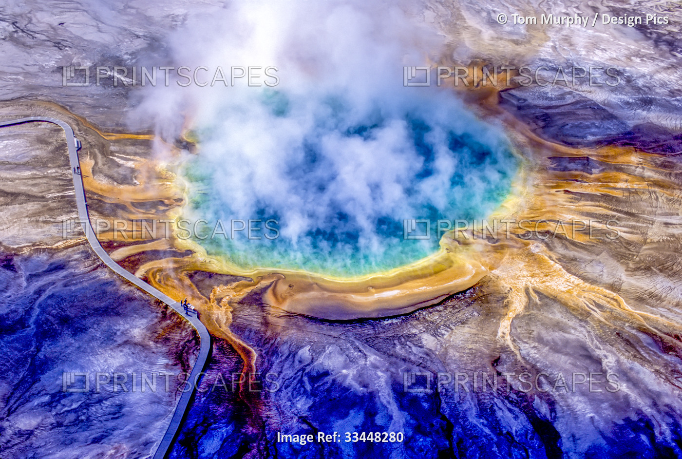 Grand Prismatic Spring is one of the largest and most beautiful examples of a ...